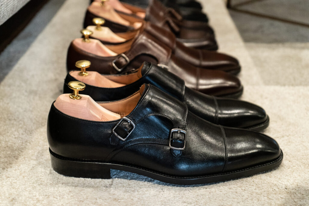 black monk strap shoes