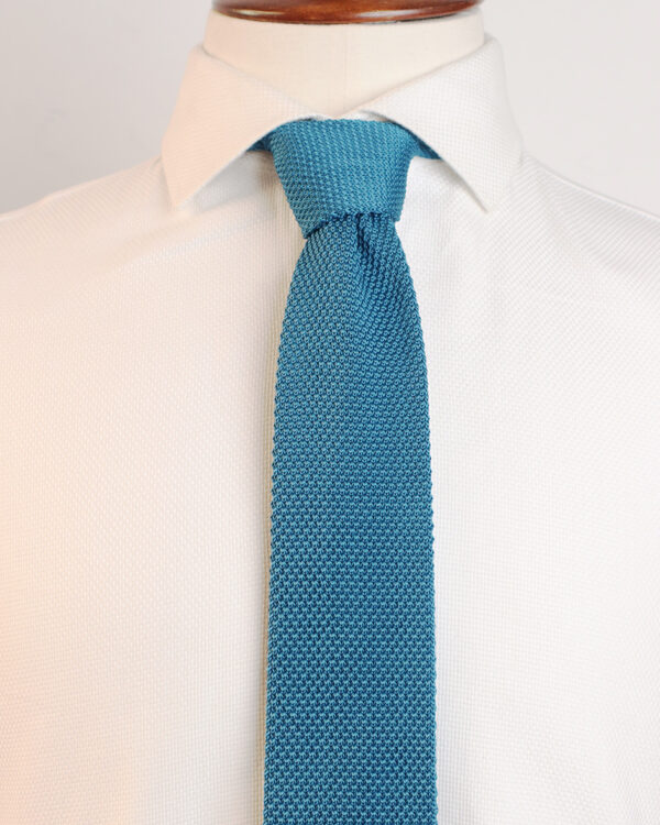 Teal Knitted Tie - Image 3