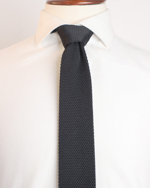 Onyx Black Knitted Tie - Image 3