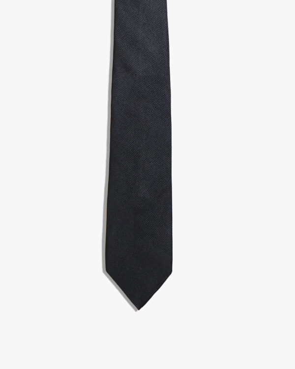 Black Solid Satin Tie - Woolcott St