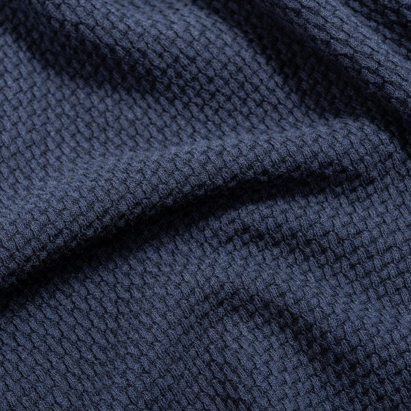 Cotton Cashmere-Blend Waffle Tee French Navy - Image 4