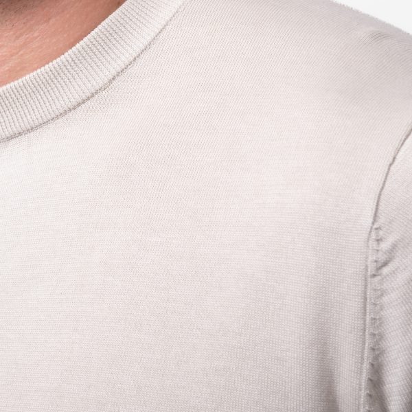 Cotton Silk-Blend Crew Tee Sand - Image 4