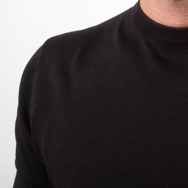 Cotton Silk-Blend Crew Tee Onyx - Image 3