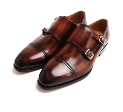 BROWN MONK STRAP SHOES