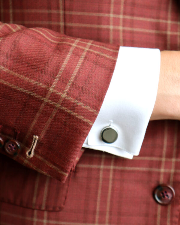 Silver Oval WS Cufflinks - Image 2
